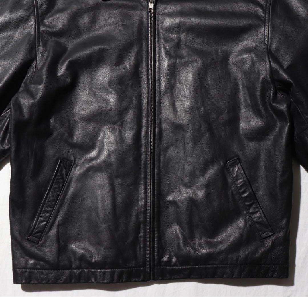 稀少 M アルミジップ OLD GAP レザージャケット オールドギャップ 黒