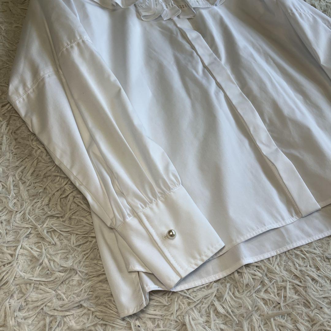 美品 メゾンエシェル ハシゴレースビッグカラーシャツ