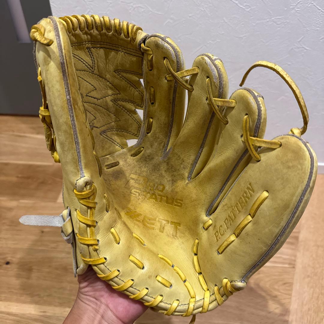 ZETT イエロー 硬式グローブ 右投げ