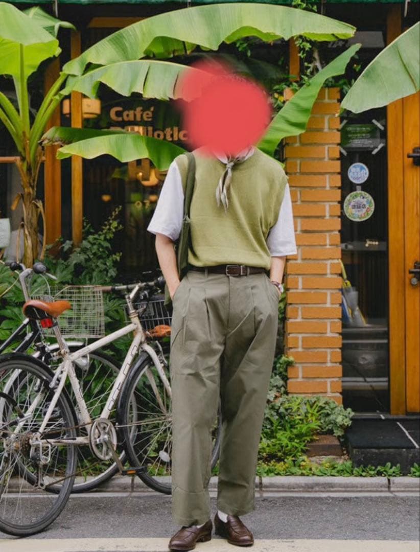 新品　unfolk スカーフ　グリーン　アンフォーク　ネクタイ