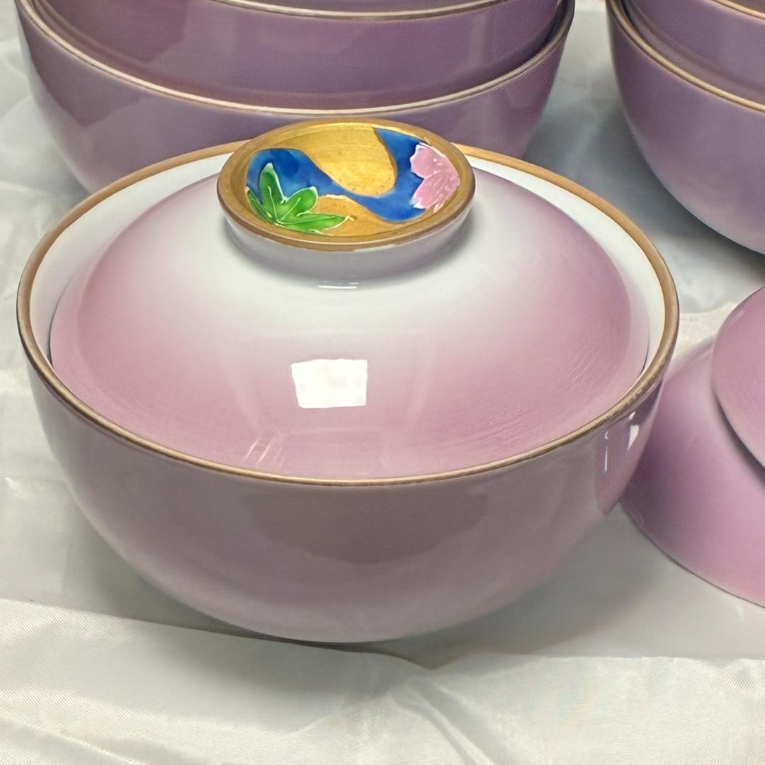 和食器　煮物碗　蓋に桜と青紅葉　30個　　26190-2