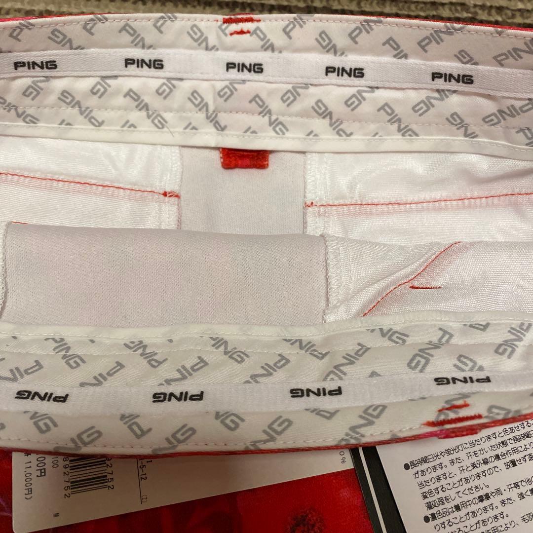 新品タグ付き　ピン　スカート　ゴルフウェア レディース　M 花柄　レッド　春秋