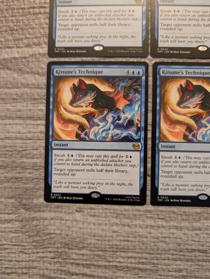 Mtg　キツネの奥義/Kitsune's Technique　４枚　初期傷あり