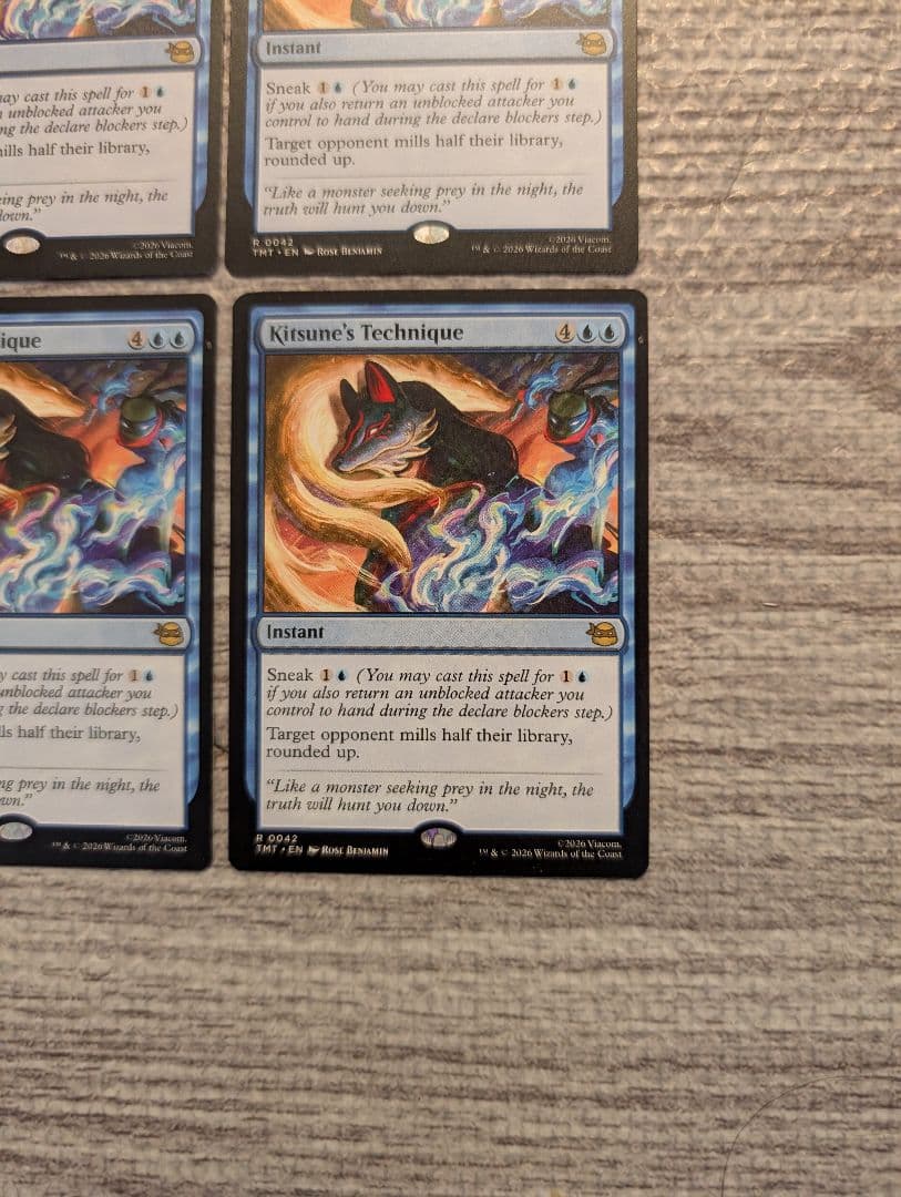 Mtg　キツネの奥義/Kitsune's Technique　４枚　初期傷あり