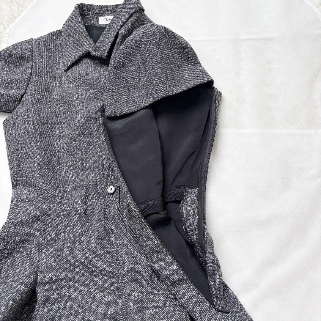 ChristianDior 2024 ツイードロングワンピース ベルト Aライン
