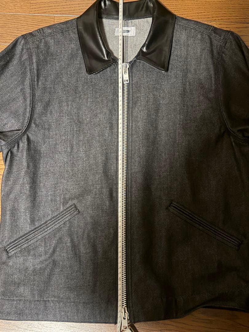 ジャケット・アウター geeks LEATHER COLLER DENIM JACKET