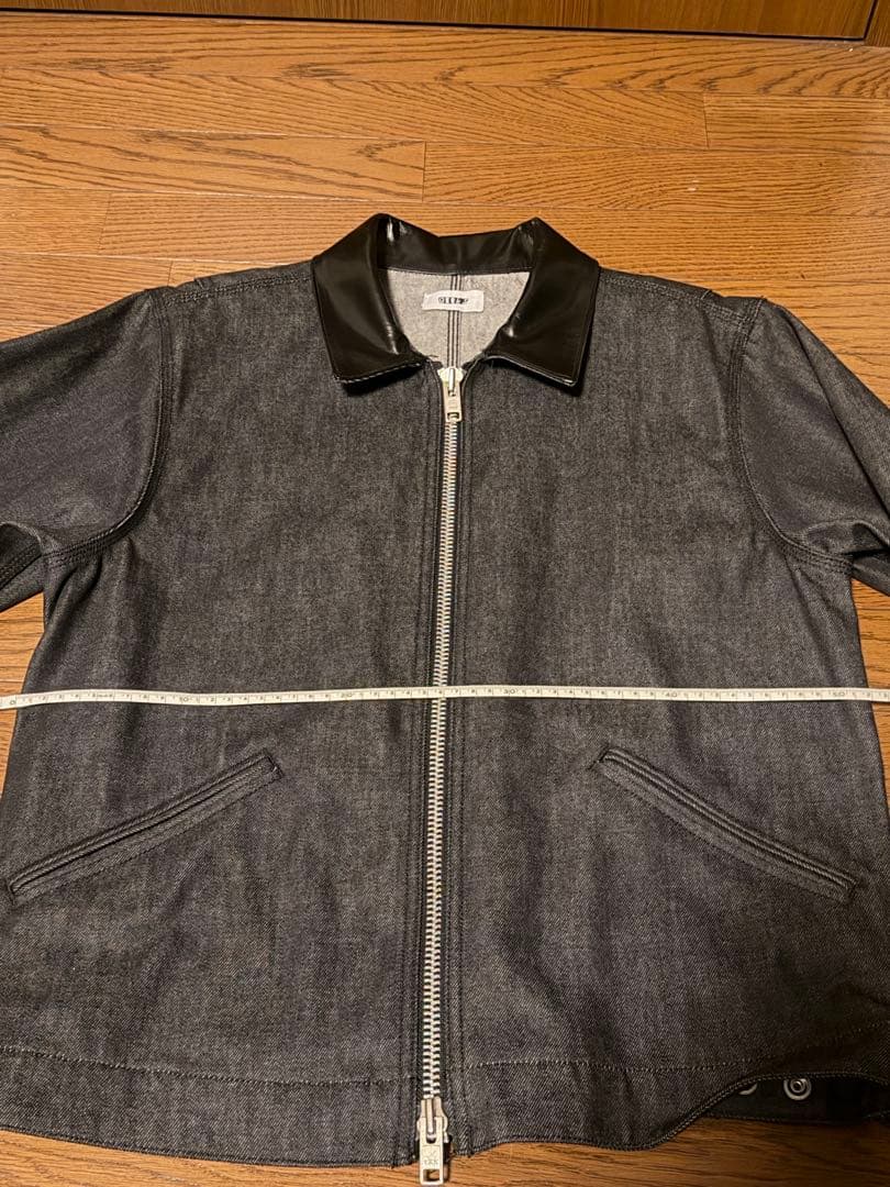 ジャケット・アウター geeks LEATHER COLLER DENIM JACKET