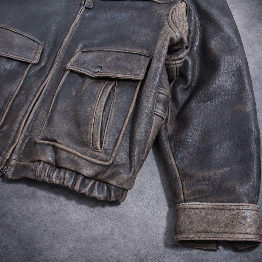 90s vintage leather jacket g1 a2 ラム革