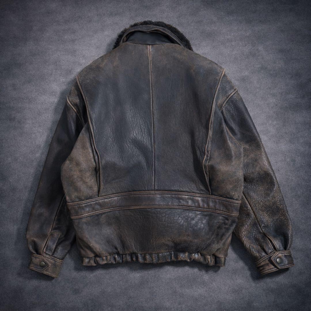 90s vintage leather jacket g1 a2 ラム革