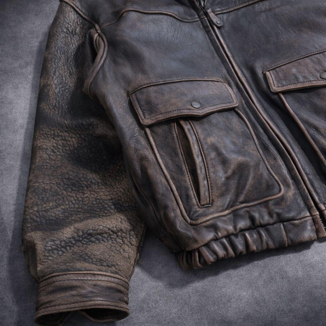 90s vintage leather jacket g1 a2 ラム革