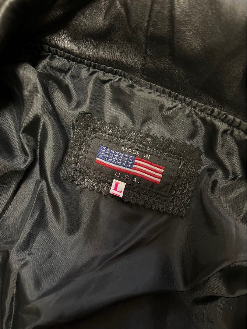 【USA製】ハンドペイント レザーダブルライダースジャケット