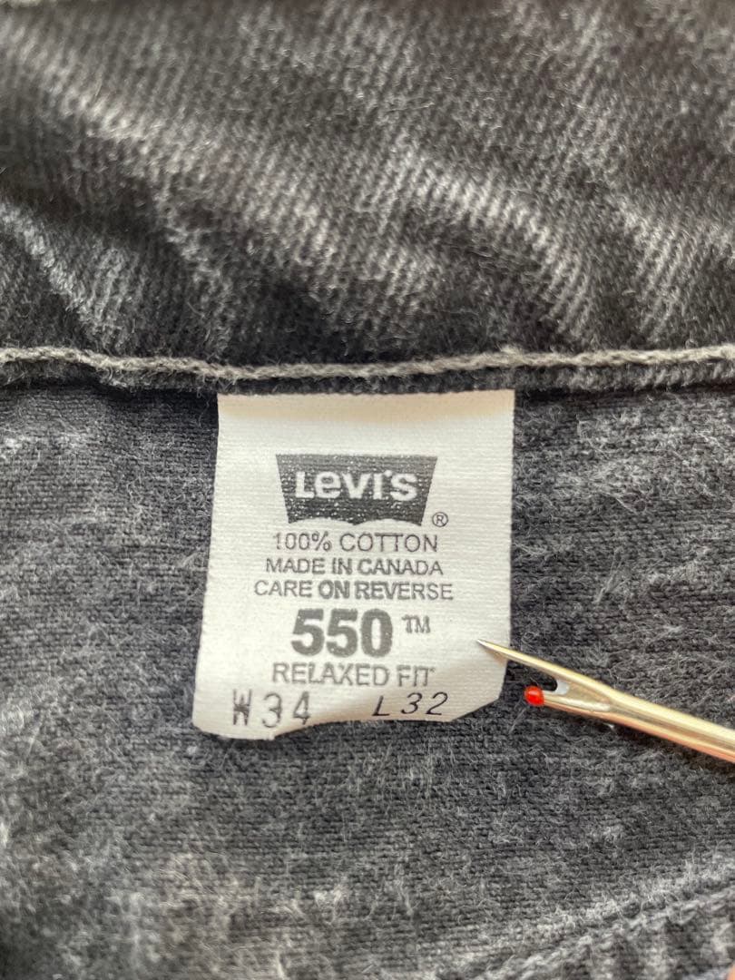 豚*汁様 00‘s Levi’s 550 W34 L32/リーバイス ブラックデ