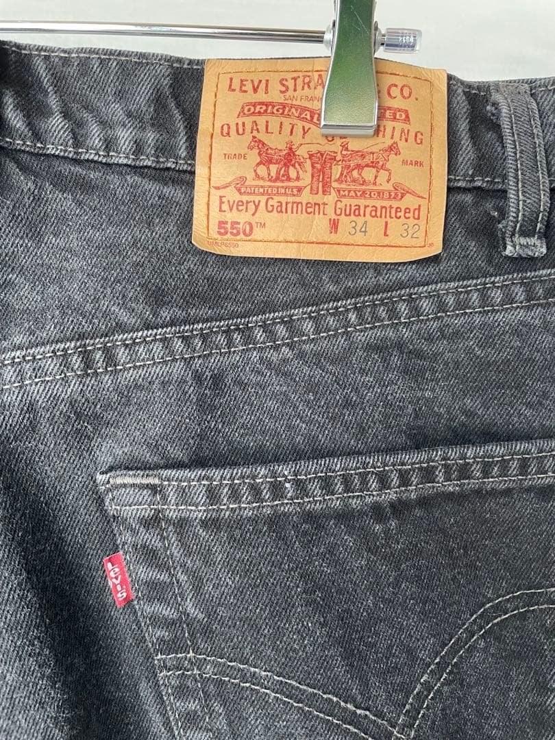 豚*汁様 00‘s Levi’s 550 W34 L32/リーバイス ブラックデ