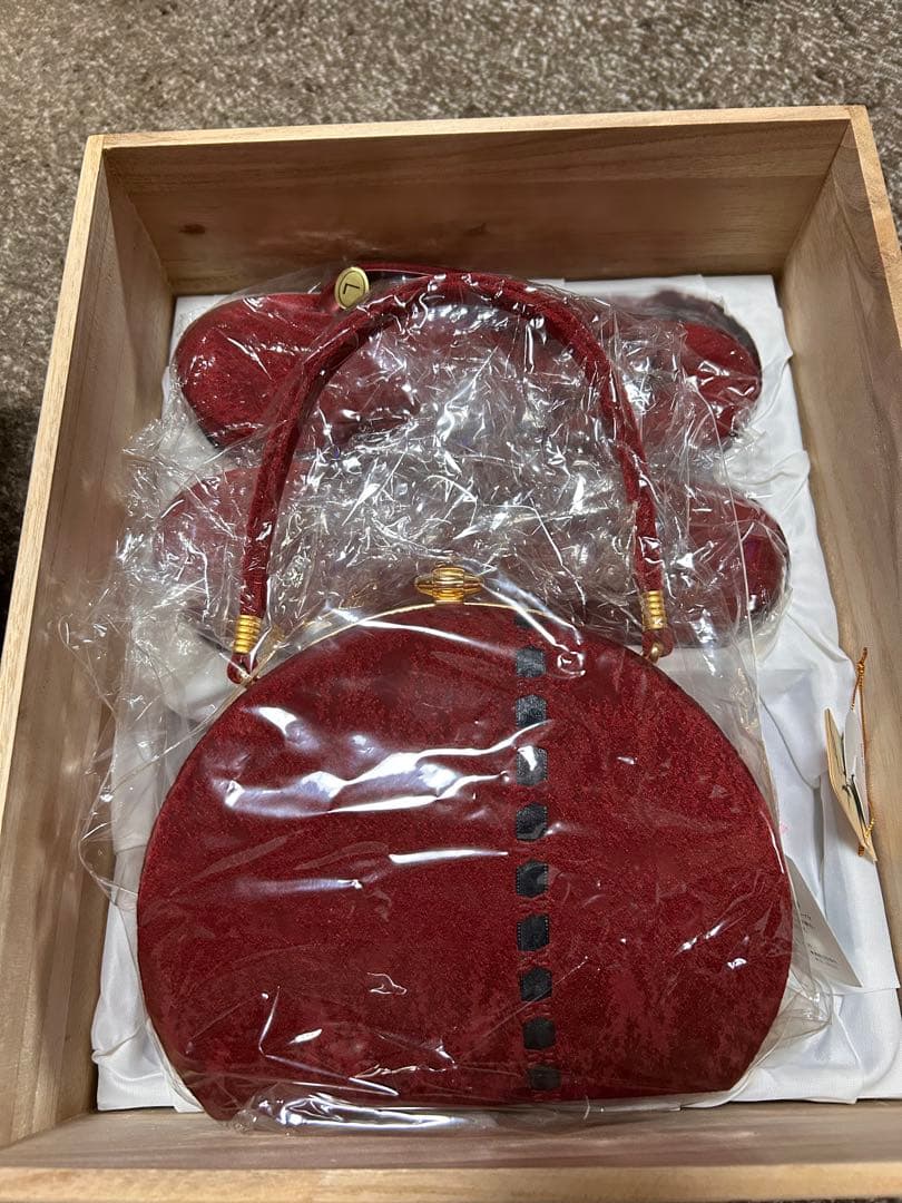 和装用バッグと草履セット ワインレッド