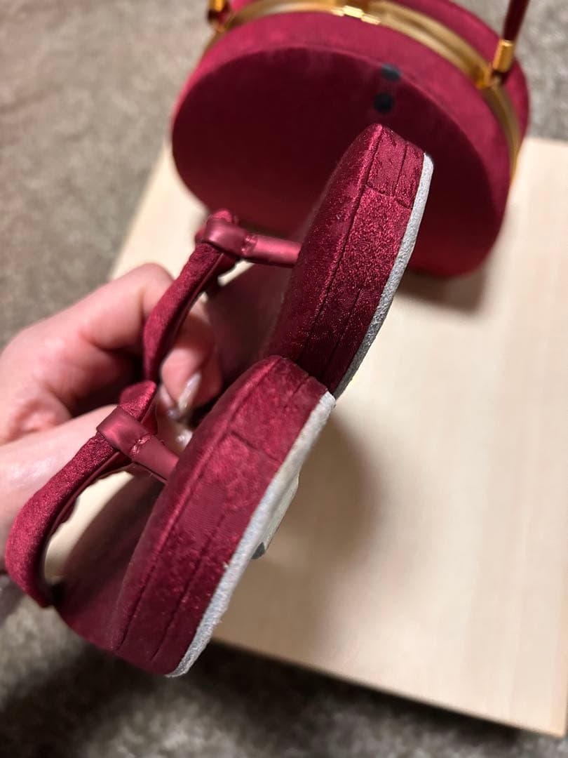 和装用バッグと草履セット ワインレッド