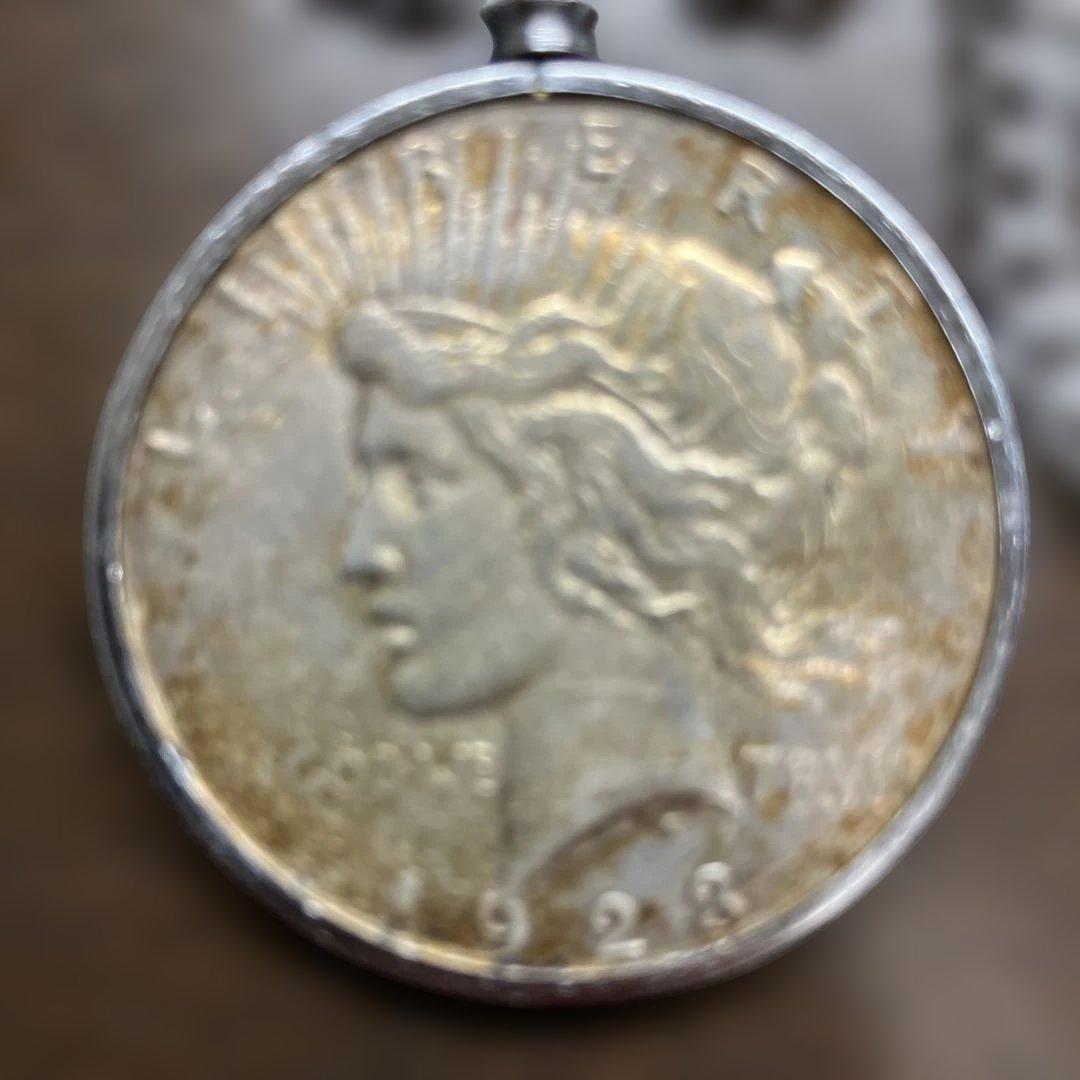【ココア】1923年 リバティ女神と白頭ワシ/ 1ドル銀貨ペンダント