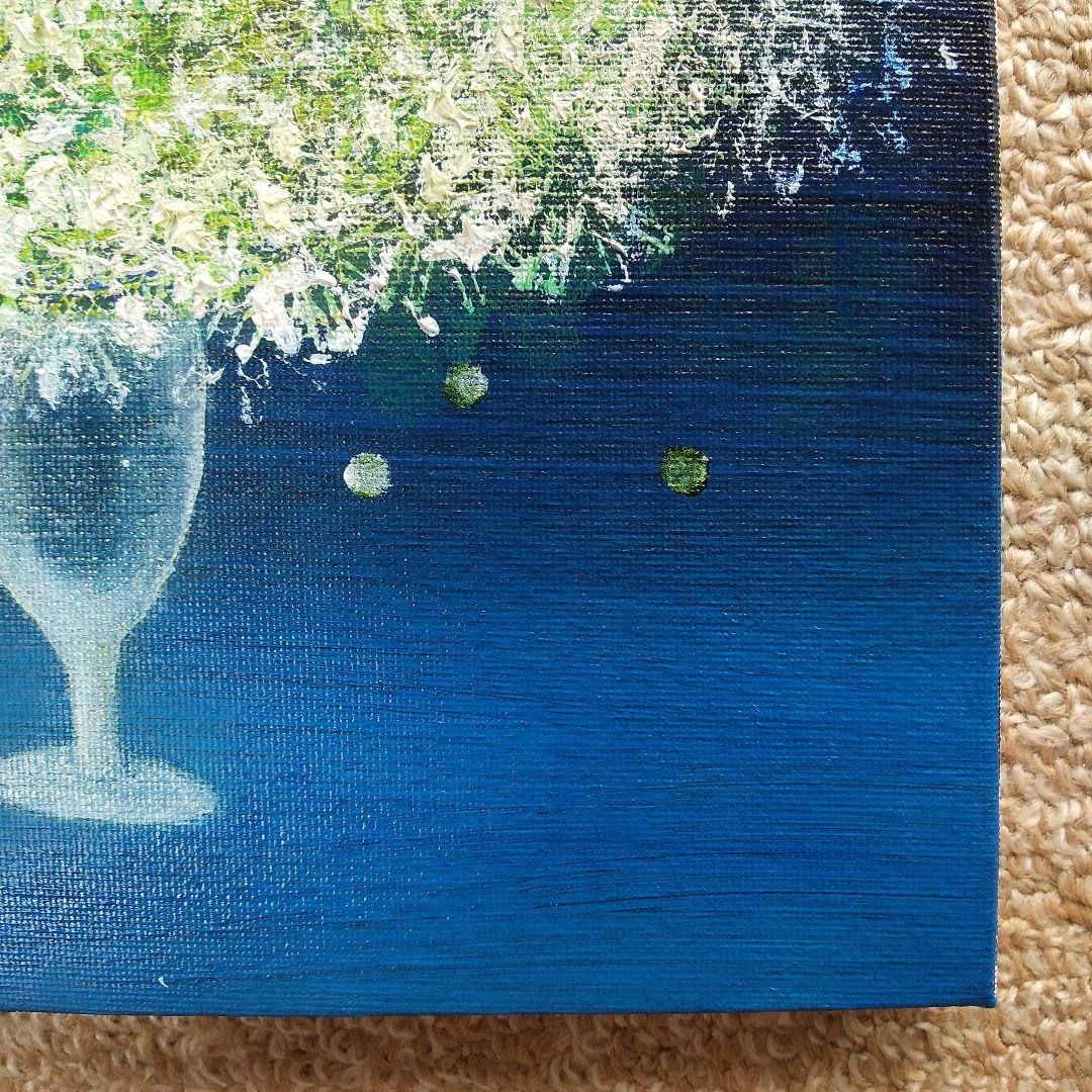 油絵 花の絵 「星屑の花（神秘）」F3号 （匿名配送）