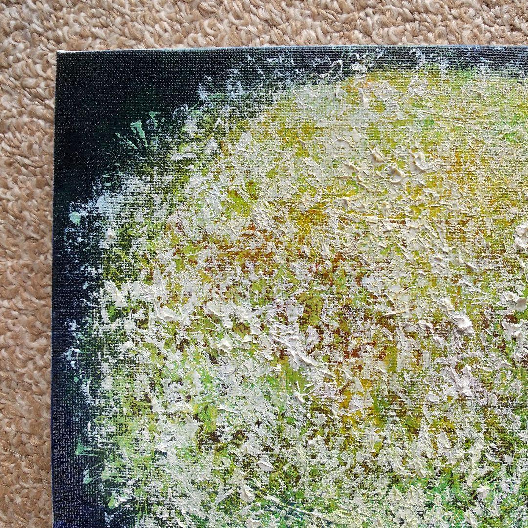 油絵 花の絵 「星屑の花（神秘）」F3号 （匿名配送）