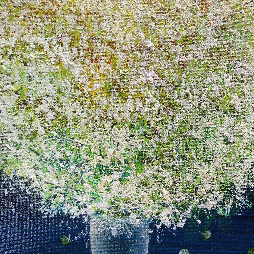 油絵 花の絵 「星屑の花（神秘）」F3号 （匿名配送）