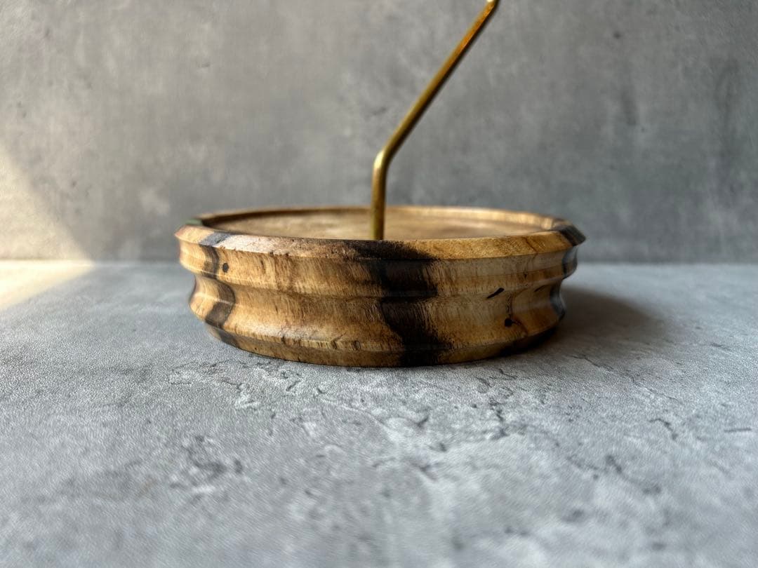 BASE WOOD DESIGN OD缶 ランタン 台座 花台 黒柿×レジン②