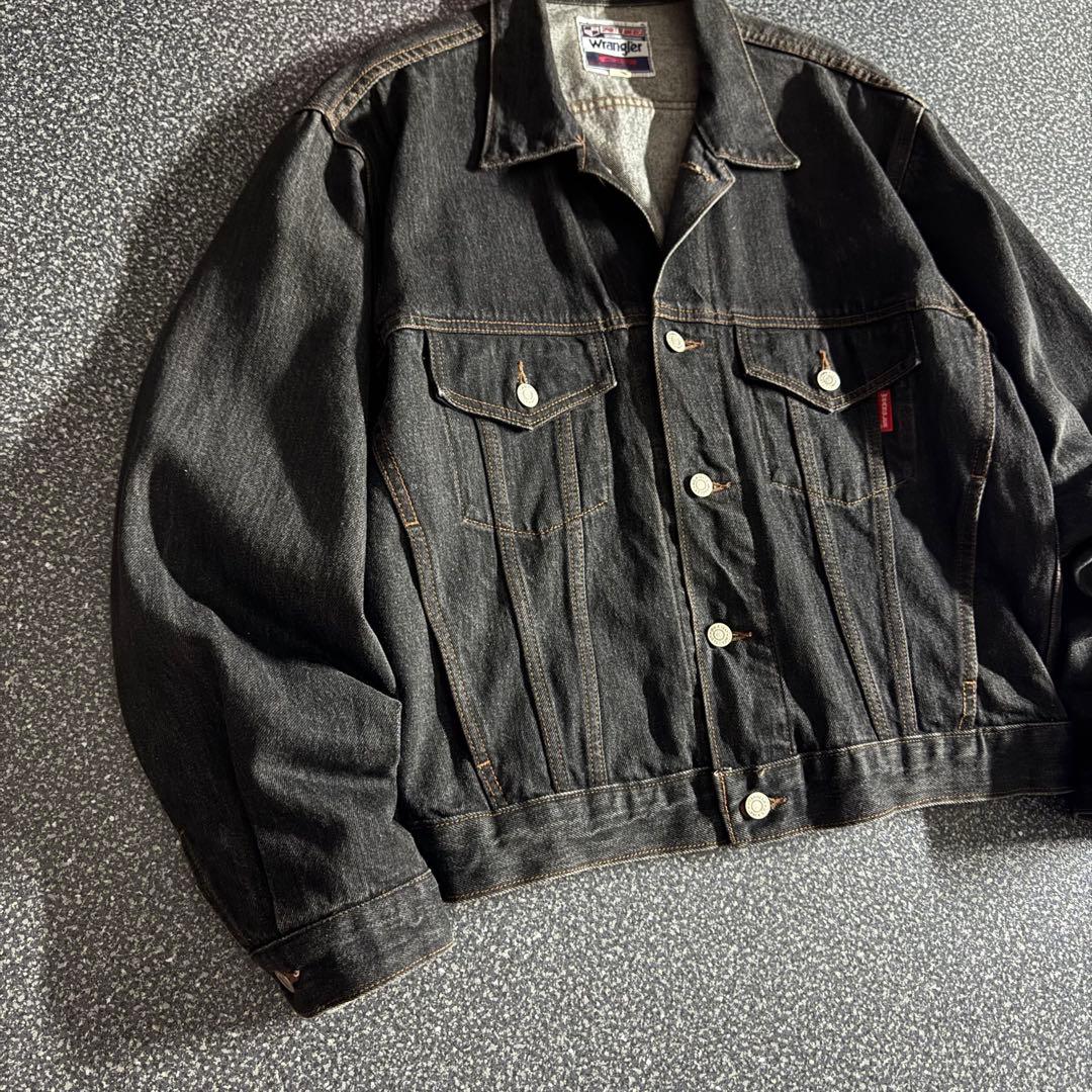 ジャケット・アウター 90s wrangler black denim trucker jacket