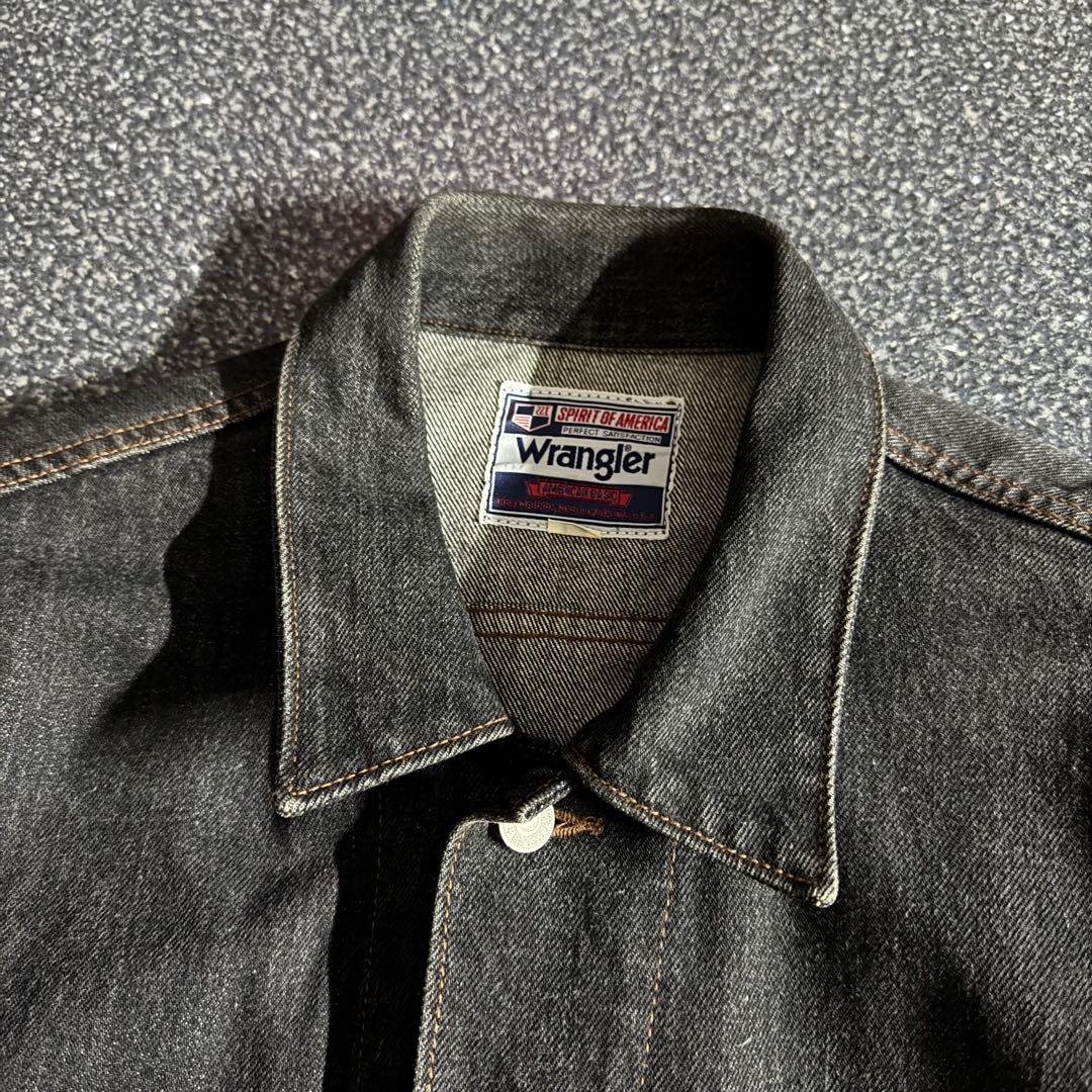 ジャケット・アウター 90s wrangler black denim trucker jacket