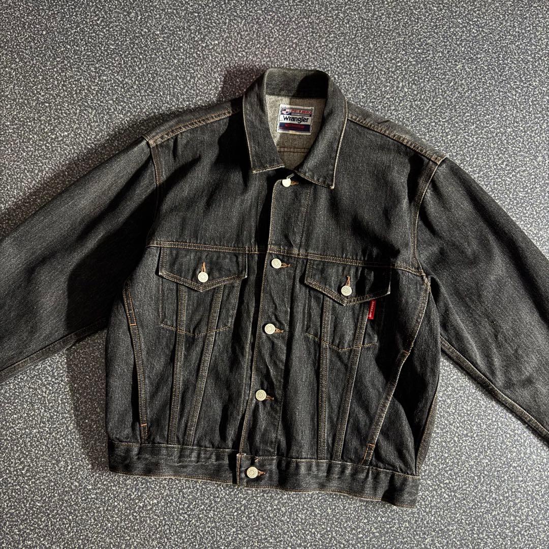 ジャケット・アウター 90s wrangler black denim trucker jacket