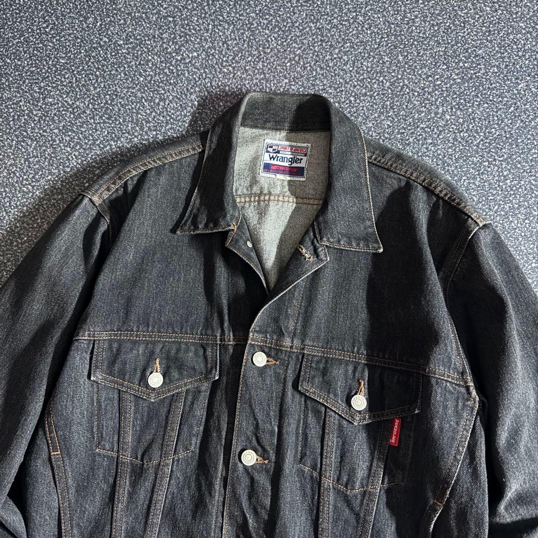 ジャケット・アウター 90s wrangler black denim trucker jacket