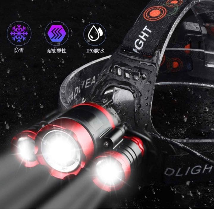 ヘッドライト LED ヘッドランプ USB 充電式センサー機能付120°調整可能