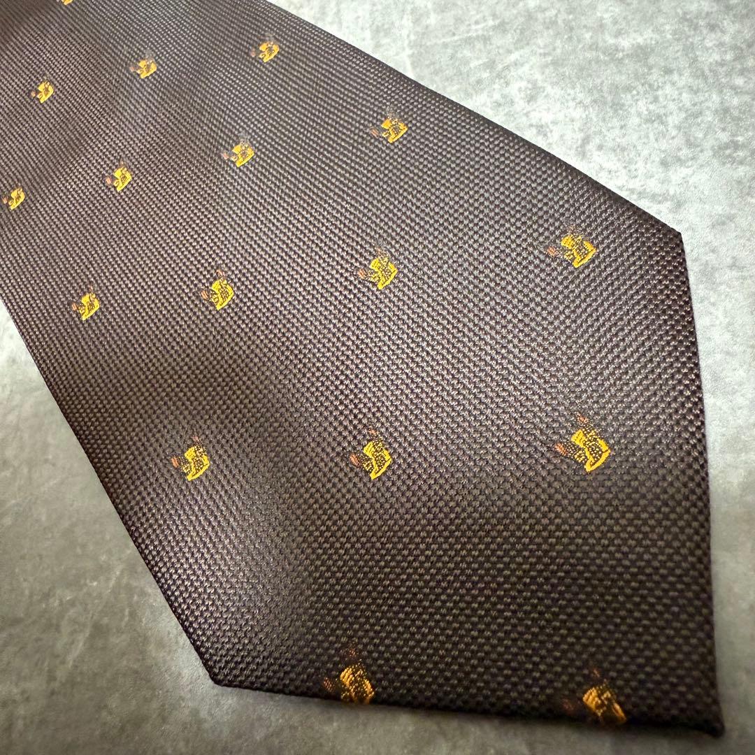 【✨極美品✨】Ermenegildo Zegna ネクタイ ブラウン ブルドッグ