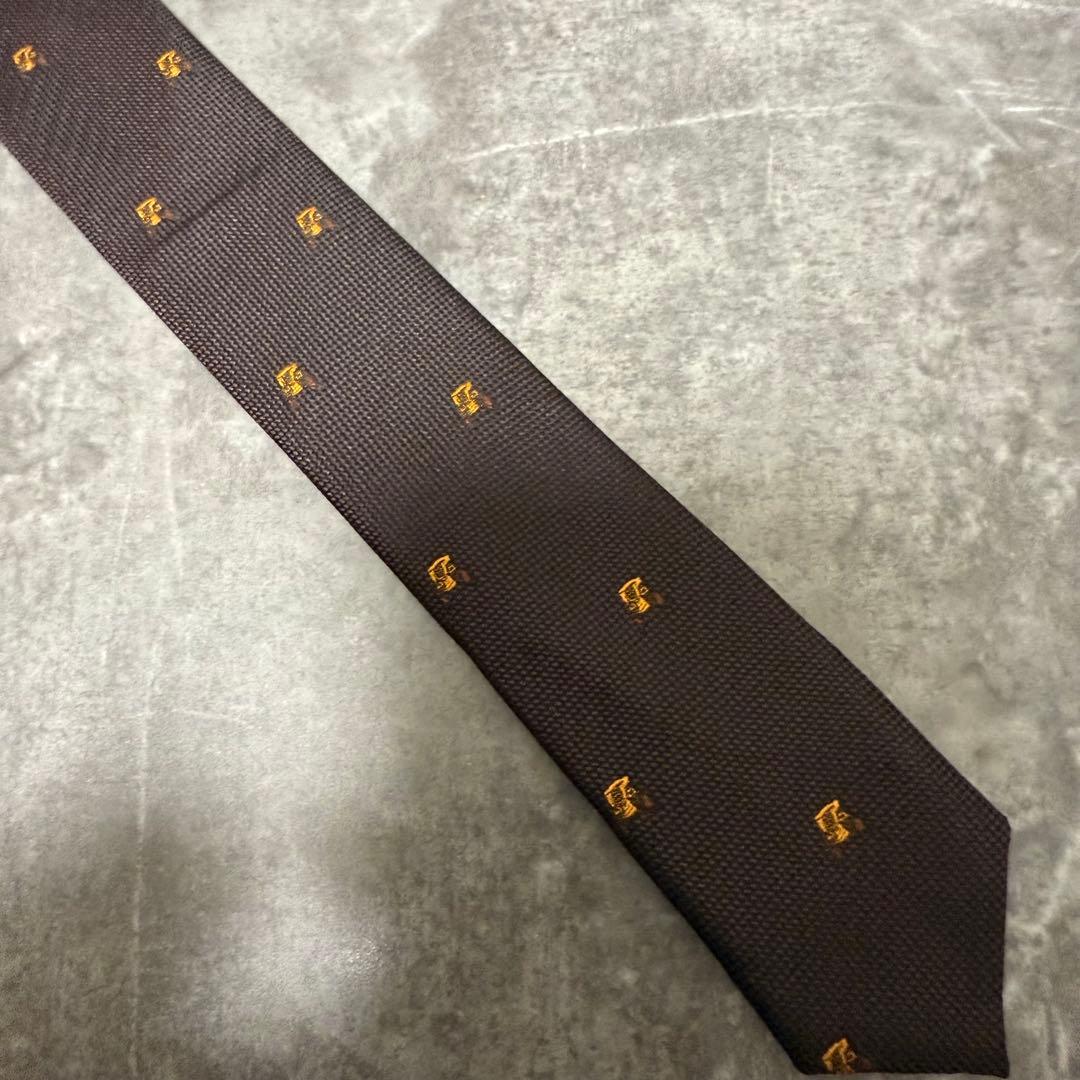 【✨極美品✨】Ermenegildo Zegna ネクタイ ブラウン ブルドッグ