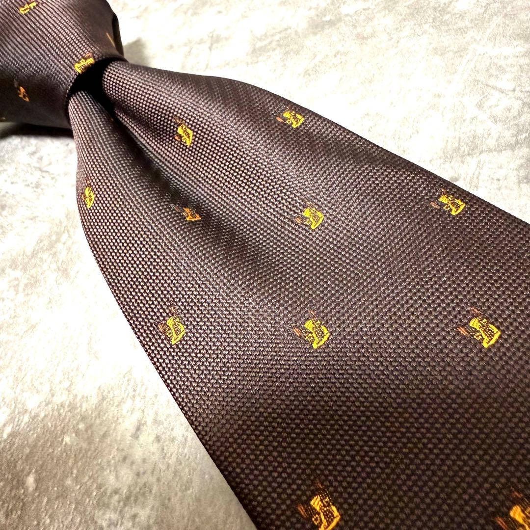 【✨極美品✨】Ermenegildo Zegna ネクタイ ブラウン ブルドッグ