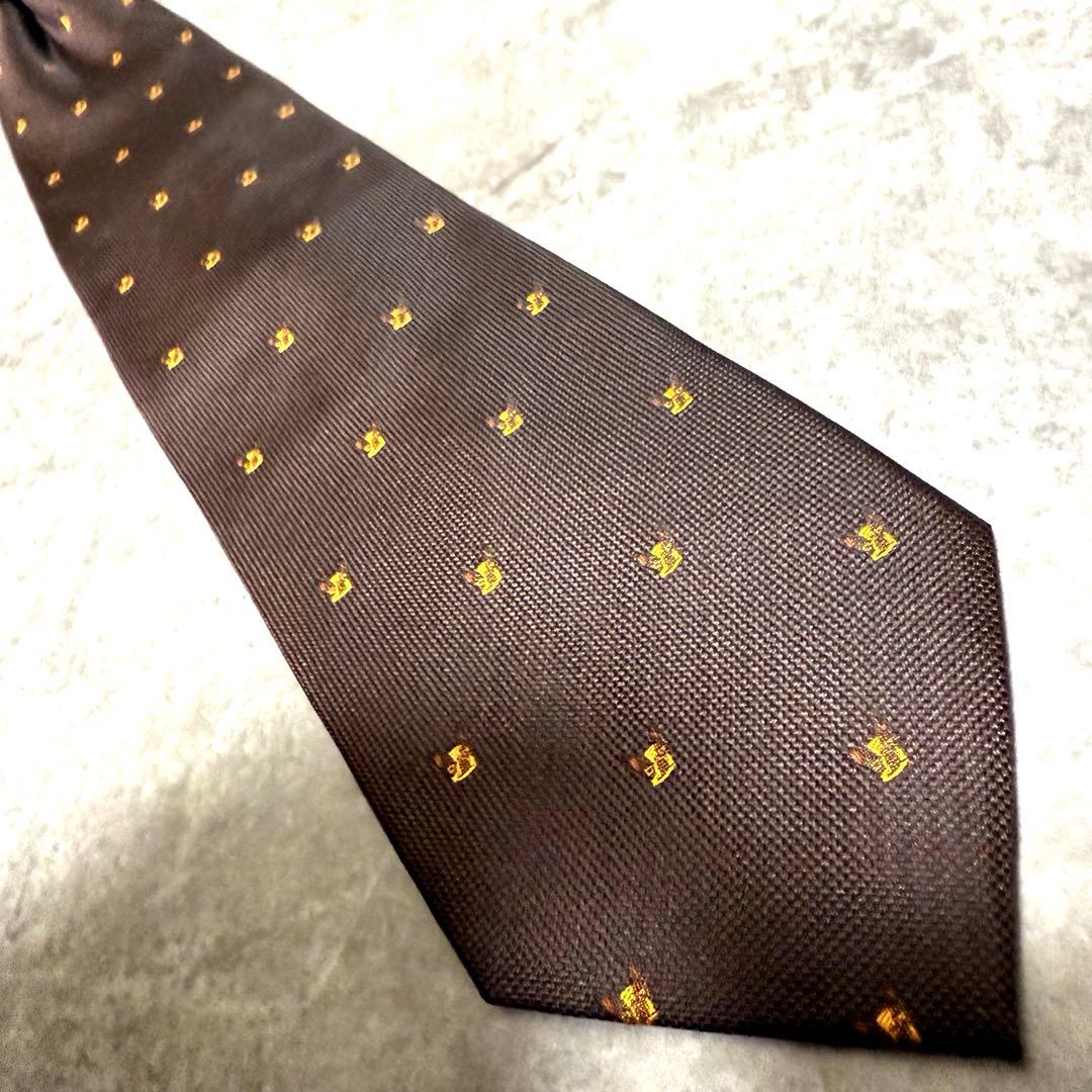 【✨極美品✨】Ermenegildo Zegna ネクタイ ブラウン ブルドッグ