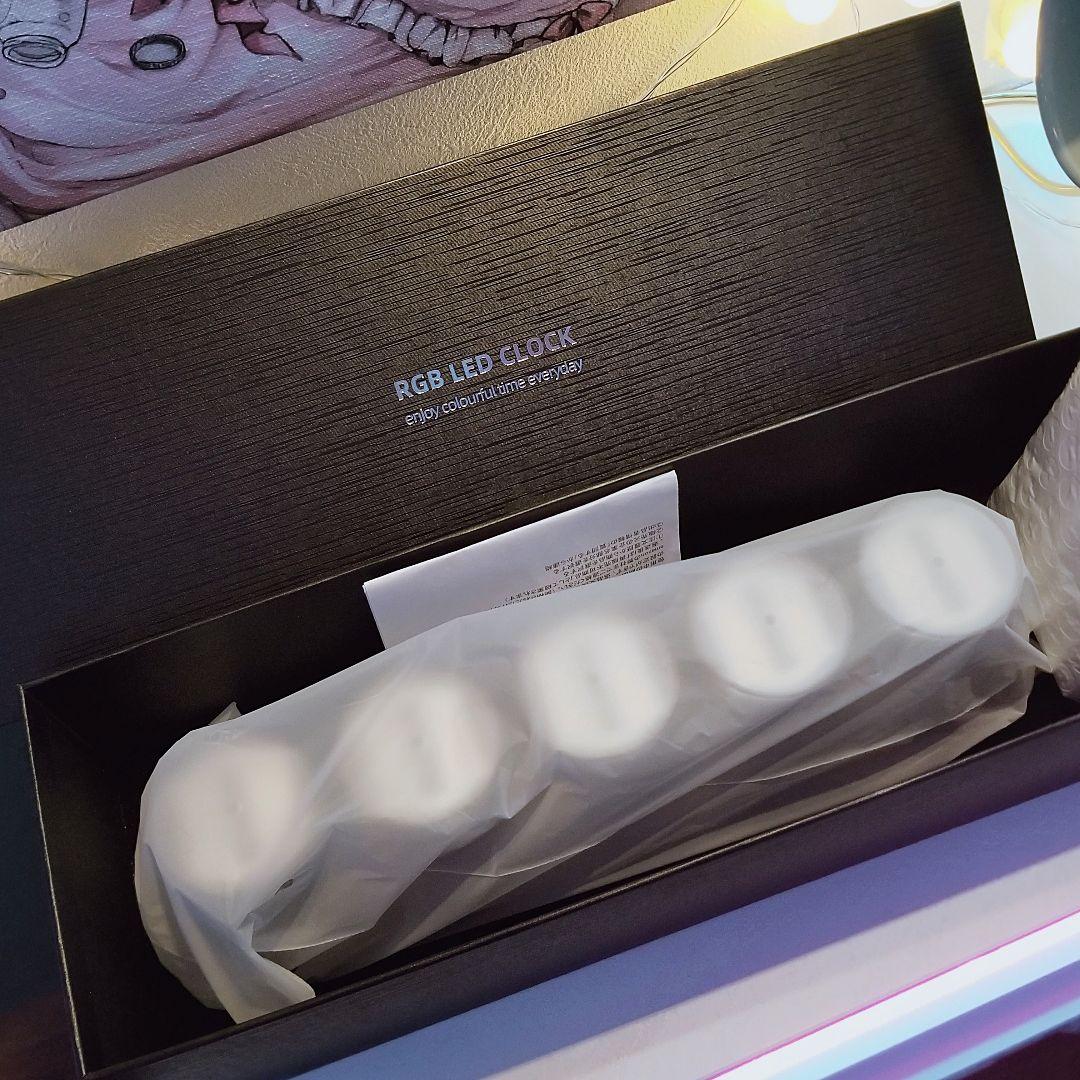LED ニキシー管風置時計 擬発光管時計 レトロモダン ネオン時計