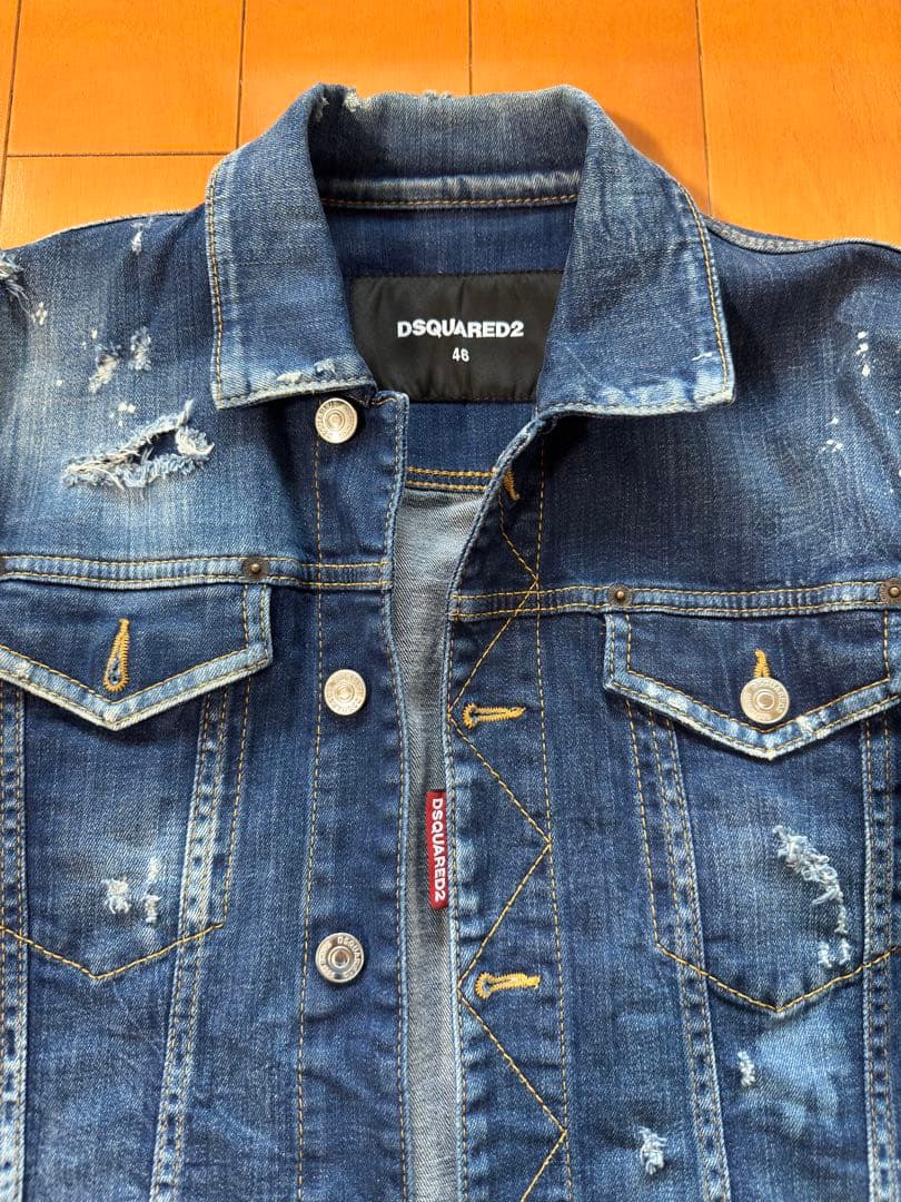 【新品同様】DSQUARED2 ダメージ加工デニムジャケット サイズ46