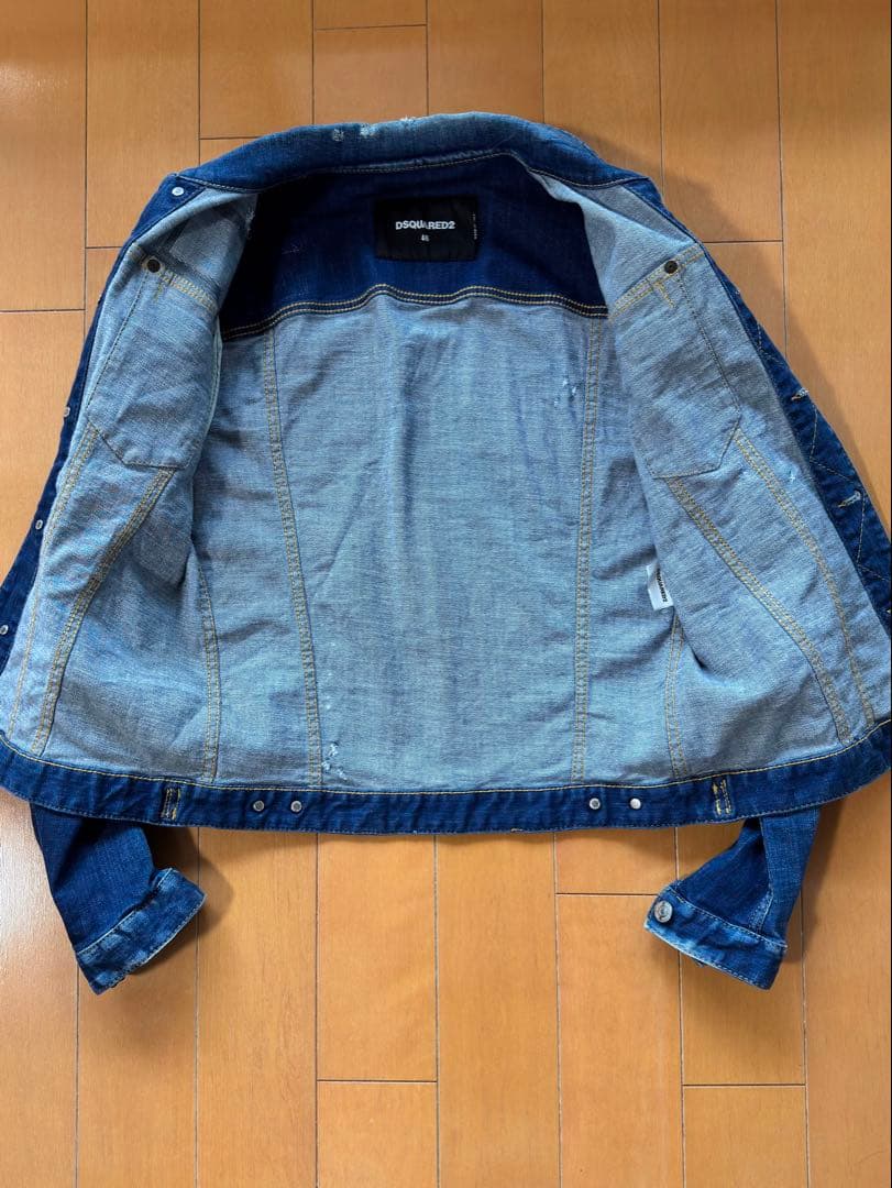 【新品同様】DSQUARED2 ダメージ加工デニムジャケット サイズ46