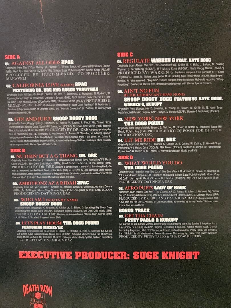 The Very Best of Death Row　2lp