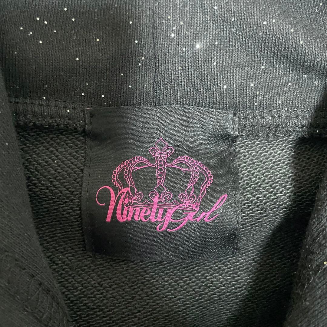 トップス 9090 Logo Glitter Zip Hoodie