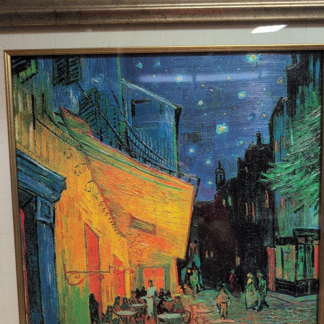 印象派 夜のカフェシーン 油彩画