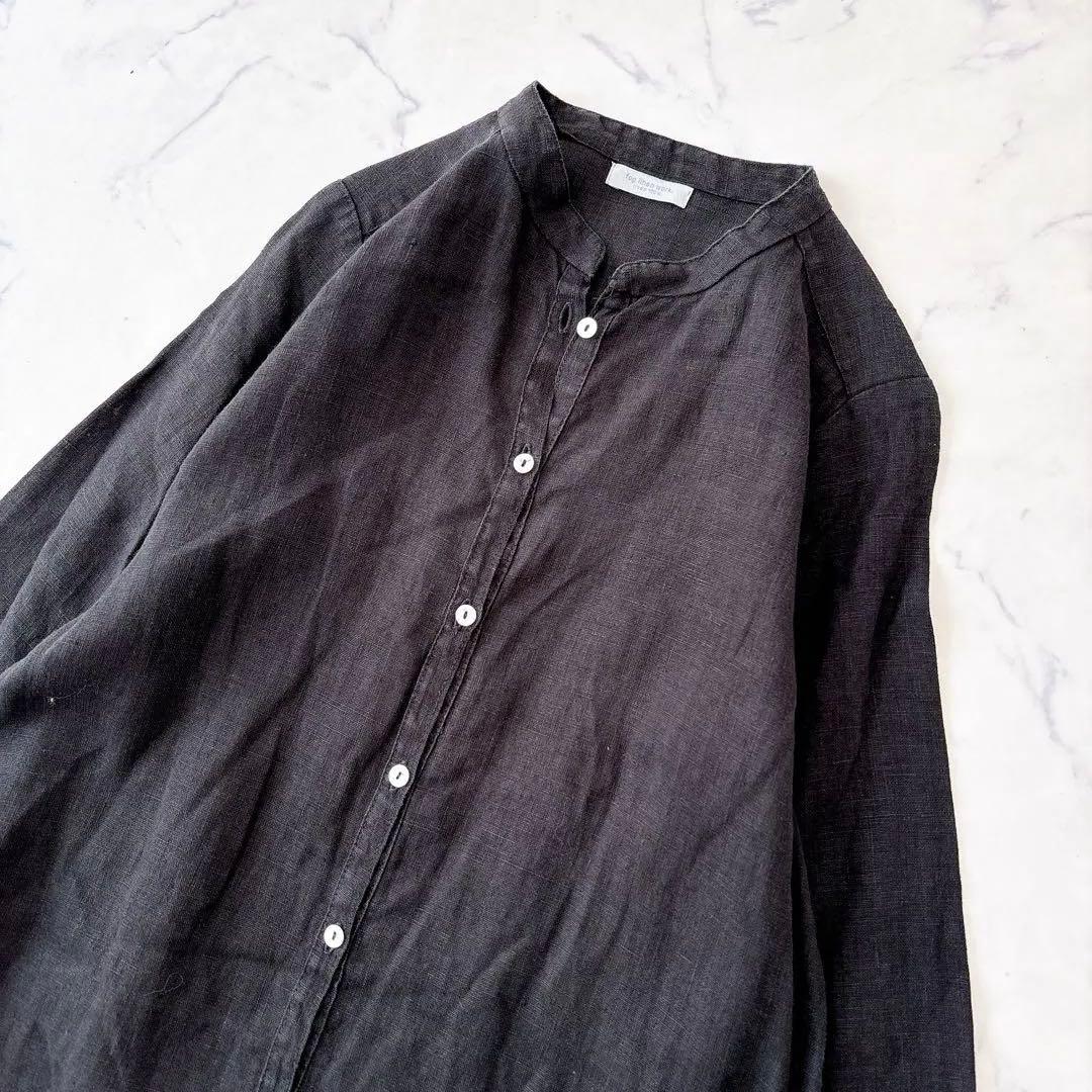 はな様fog linen work リネン100％ シャツワンピース　黒