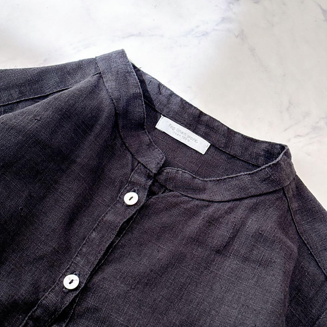 はな様fog linen work リネン100％ シャツワンピース　黒