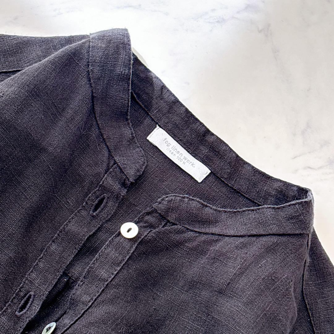 はな様fog linen work リネン100％ シャツワンピース　黒