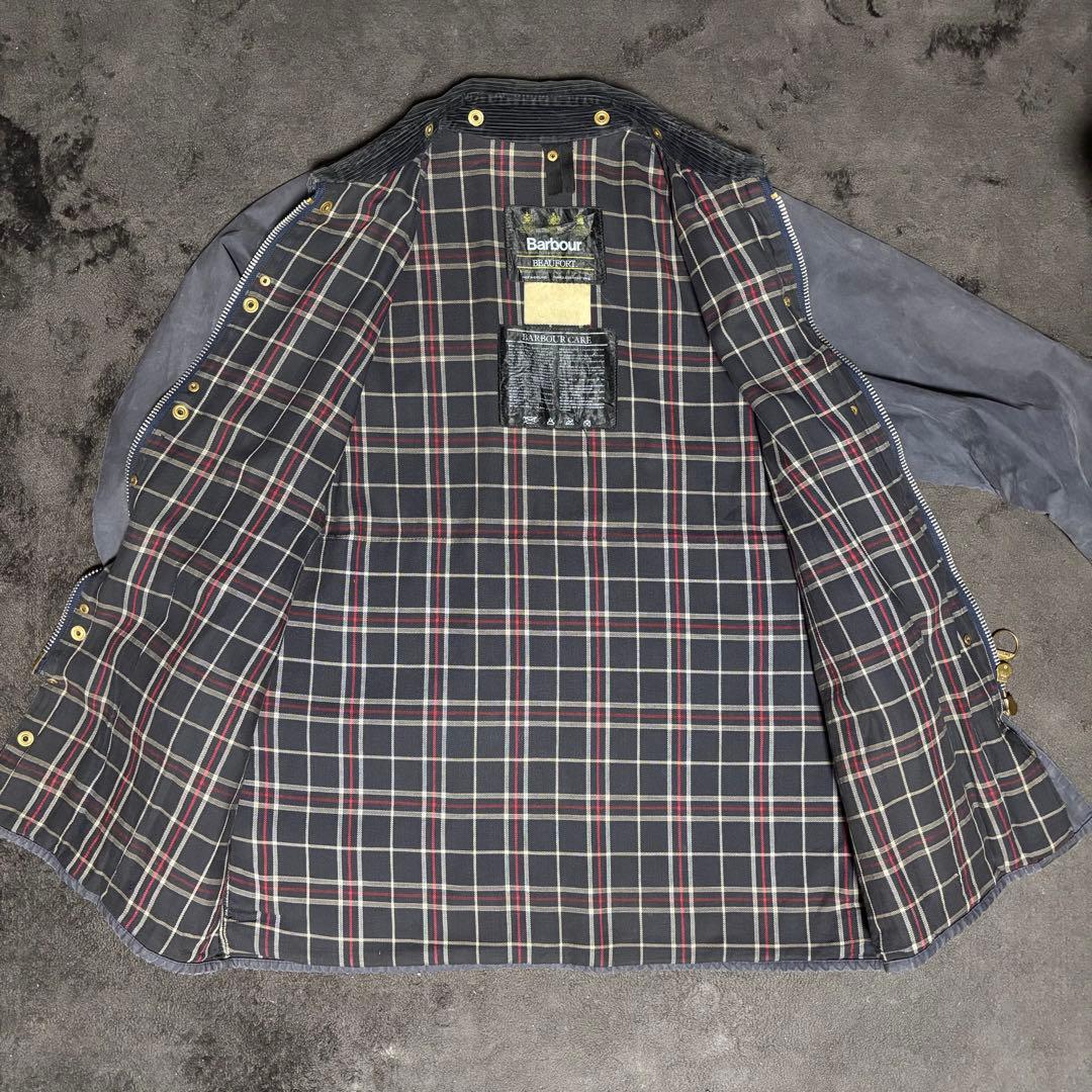 94年製 Barbour BEAUFORT サイズ42 ネイビー 3ワラント
