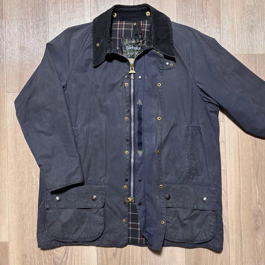 94年製 Barbour BEAUFORT サイズ42 ネイビー 3ワラント