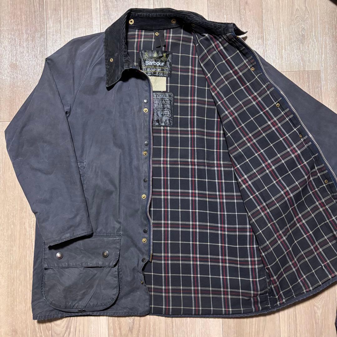 94年製 Barbour BEAUFORT サイズ42 ネイビー 3ワラント