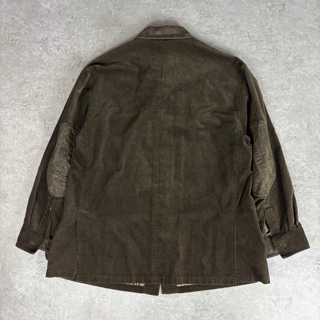 希少90s バーバリー サイドベンツ コーデュロイシャツジャケット L チェック