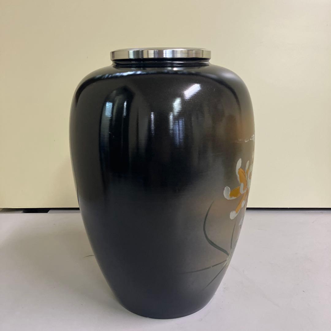 D壁 アルミ製 昭和レトロ 広口 骨董品 花瓶 花器 2つセット 外箱付き