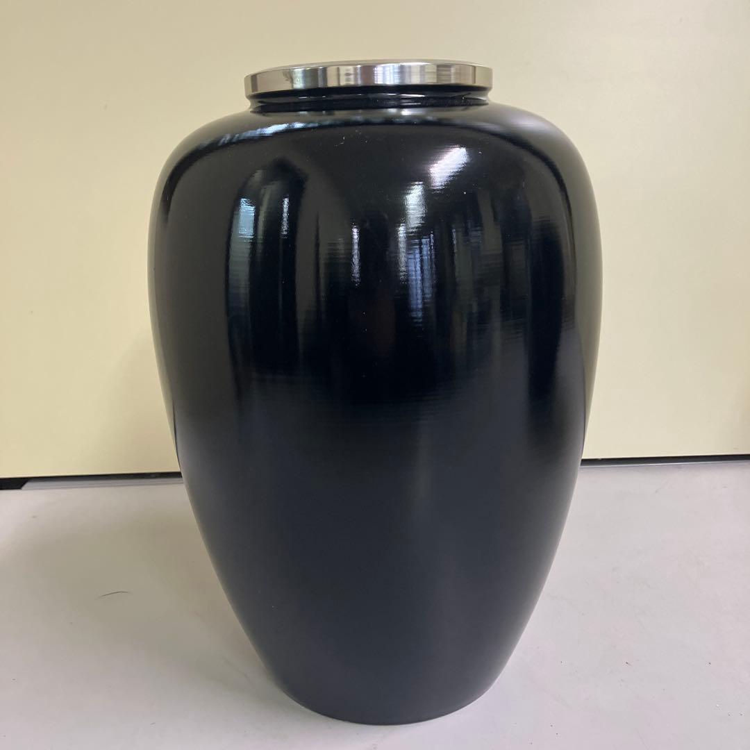 D壁 アルミ製 昭和レトロ 広口 骨董品 花瓶 花器 2つセット 外箱付き