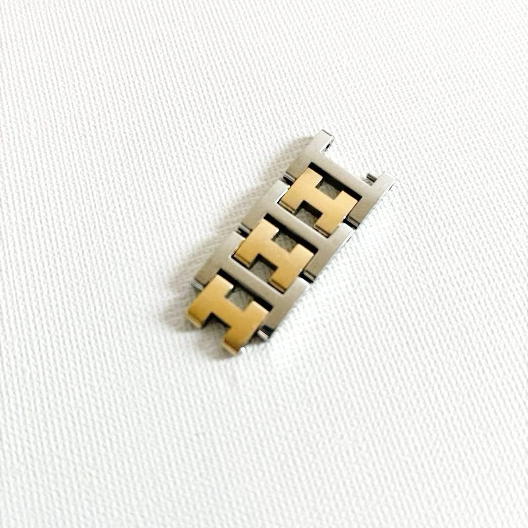 【美品】エルメスクリッパーのコマ　HERMES 純正12mm幅 コンビ3個連結