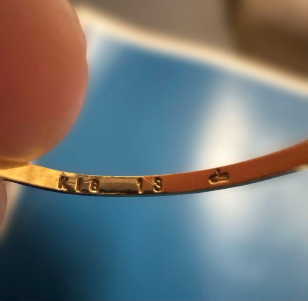 K18 ゴールド0.65g 波状　リング　11号